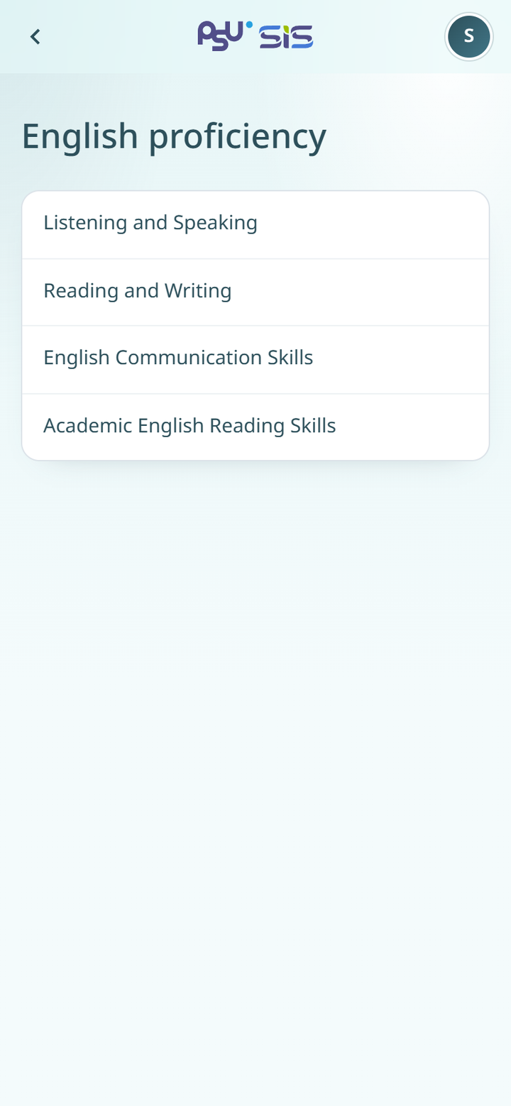 English proficiency results