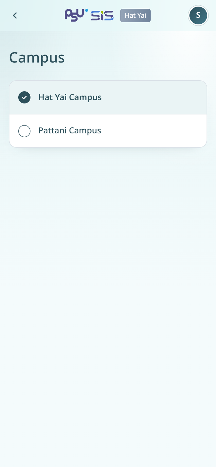 The campus list on the Campus page