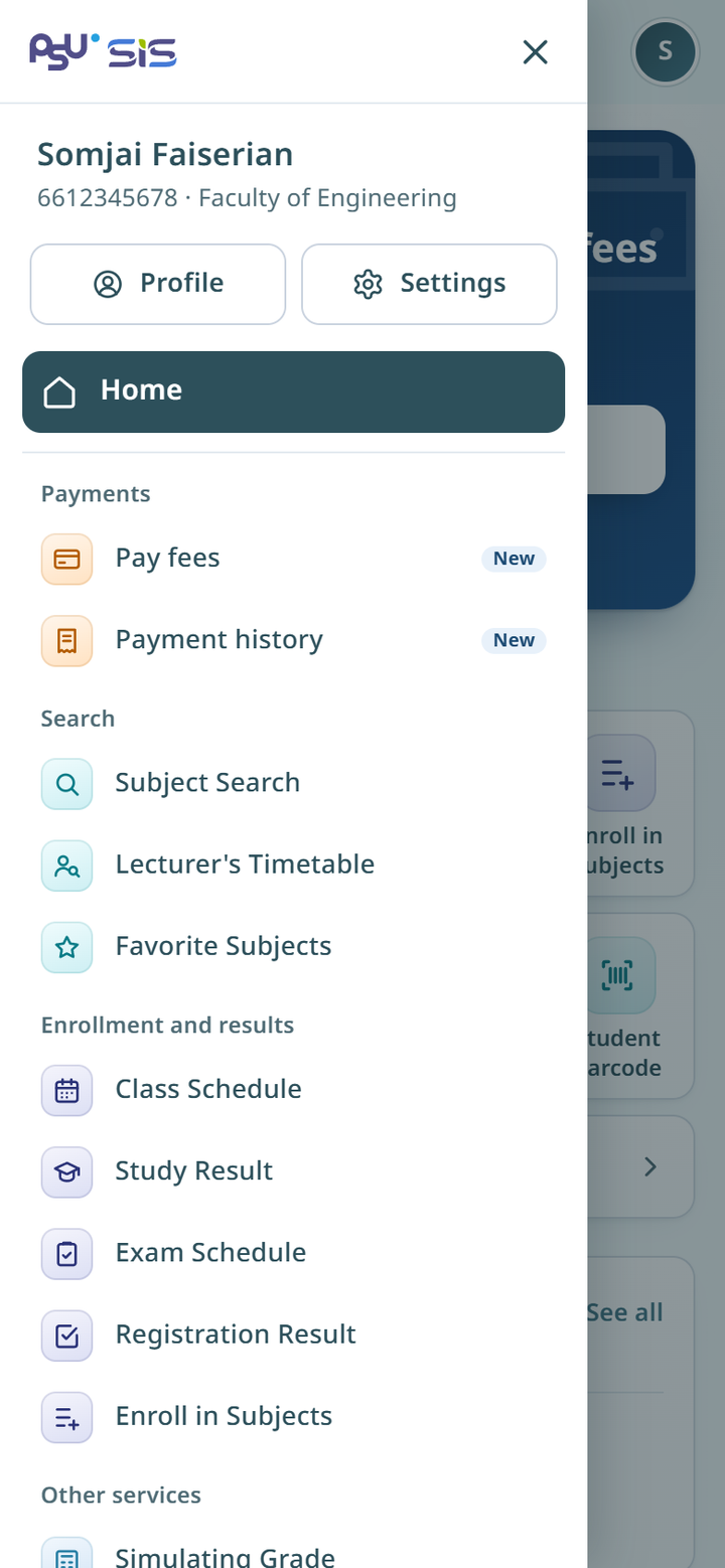 The main menu